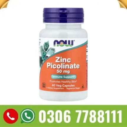 NOW Foods Zinc Picolinate 50mg 60 Veg Capsules Boost Immunity Daily